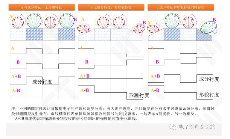 背散射电子的信号合成示意图